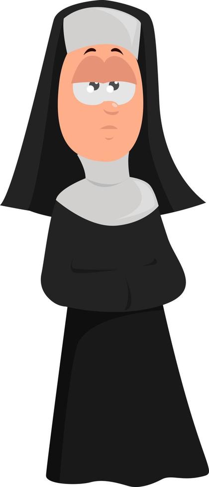 Old nun ,illustration,vector on white background vector