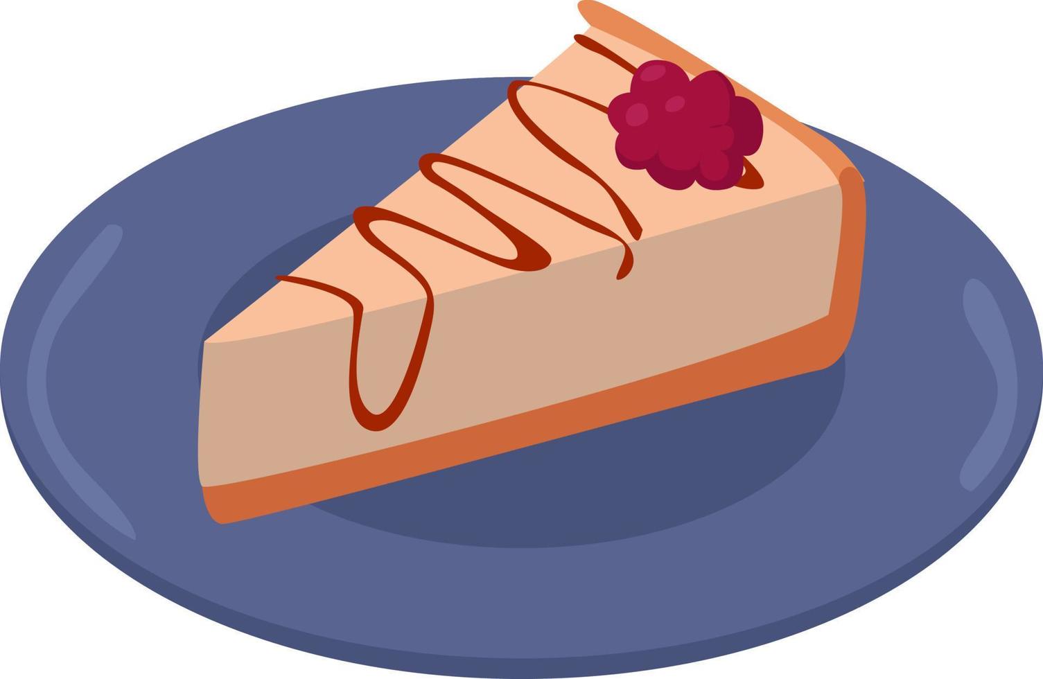 A big piece of cheesecake,illustration,vector on white background vector