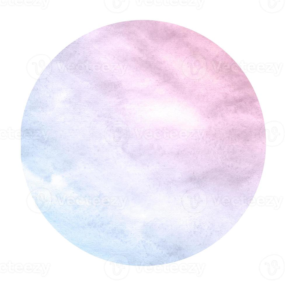 Space colors hand drawn watercolor circular frame background texture with stains photo