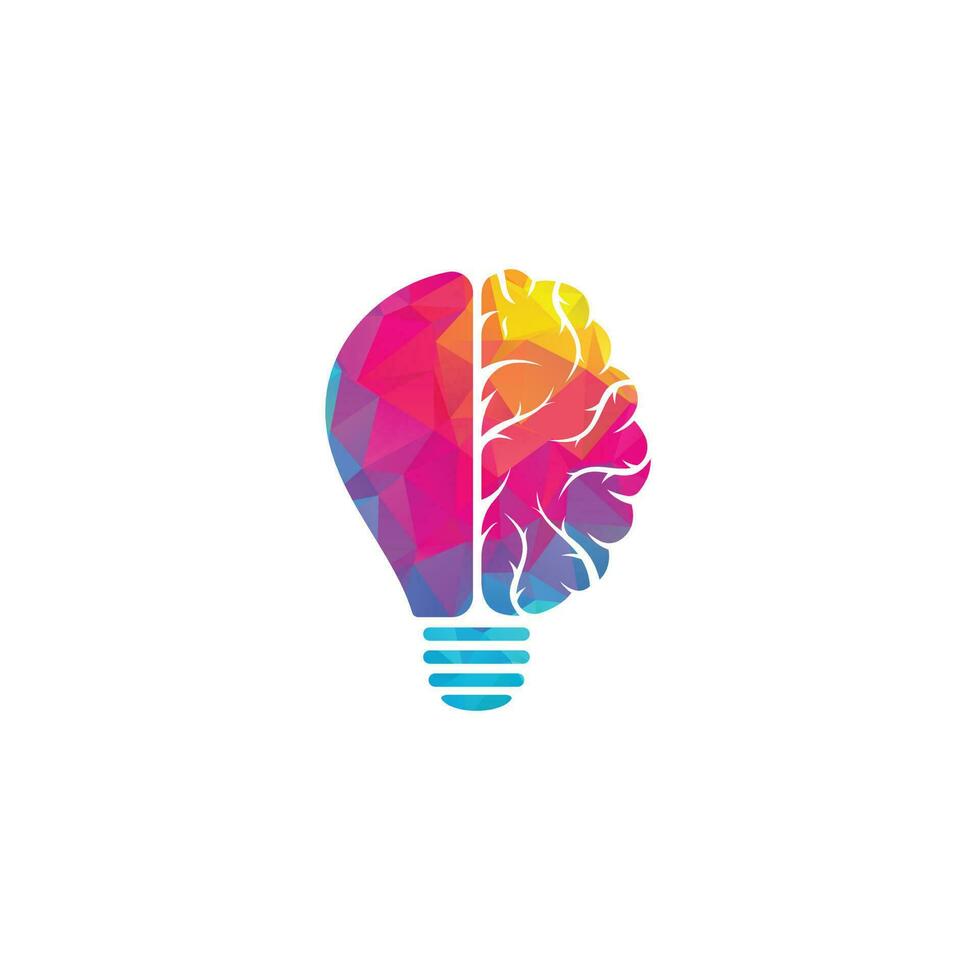 Brain bulb icon symbol design. creative idea logo designs template vector