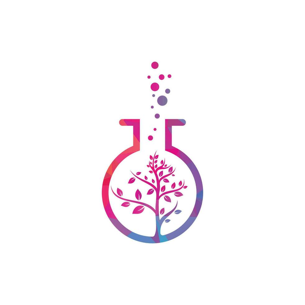 Green tree for Lab logo design inspiration. Agriculture lab logo concept. vector
