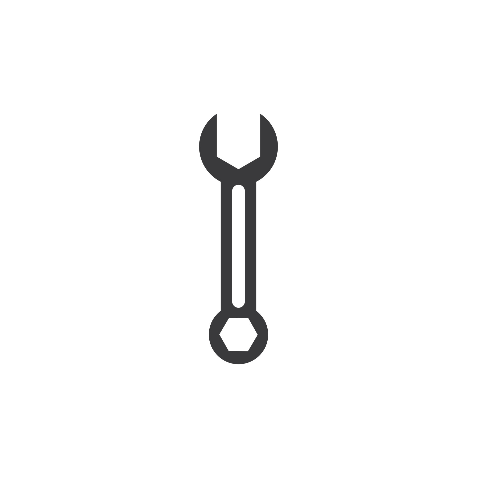 wrench logo design template vector. Wrench repair logo icon with swoosh
