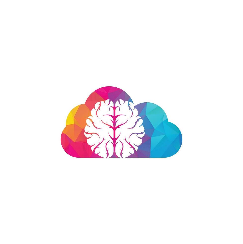 diseño del logotipo del concepto de forma de nube cerebral. lluvia de ideas poder pensamiento cerebro logotipo icono vector