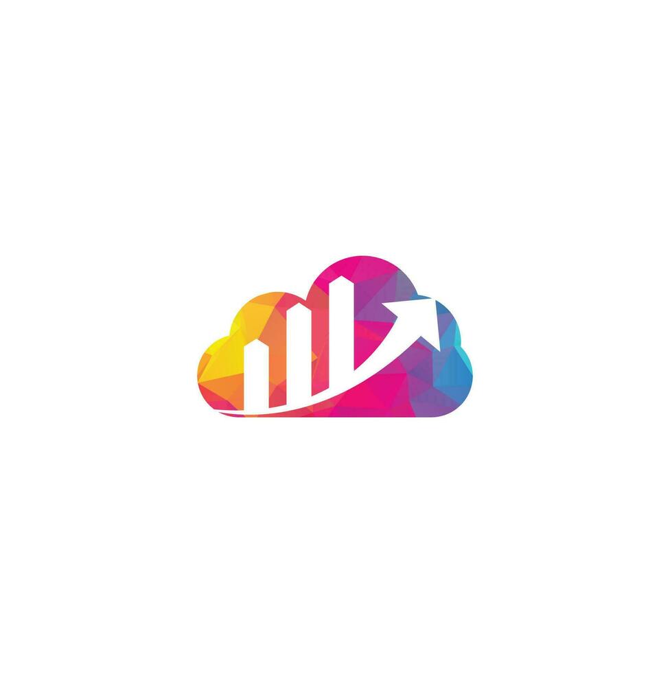 Business Finance cloud shape concept Logo template vector icon design. Finance logo. Economy finance chart bar business productivity logo icon.