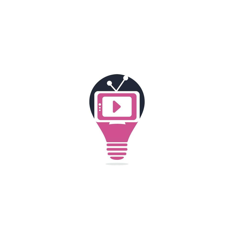 TV media bulb shape concept logo design. TV Service Logo Template Design. Television logo design vector