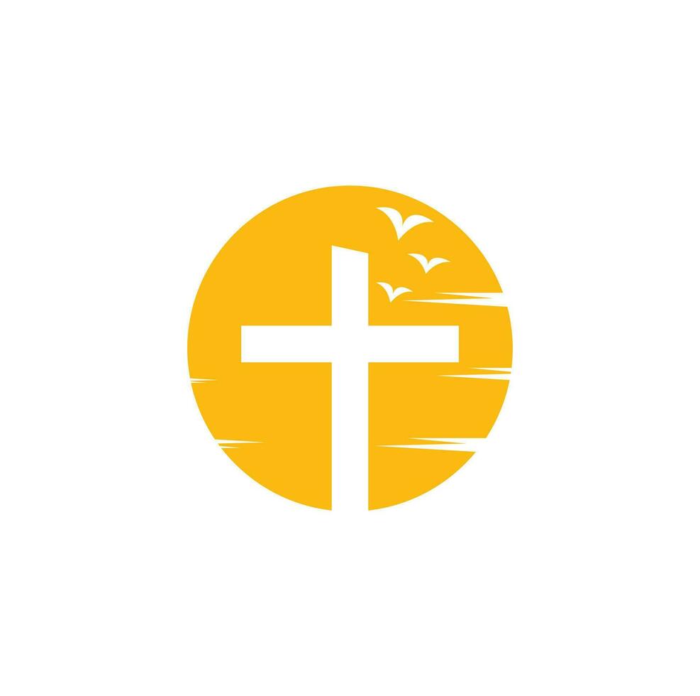 Church vector logo design template. Church and Christian organization logo.