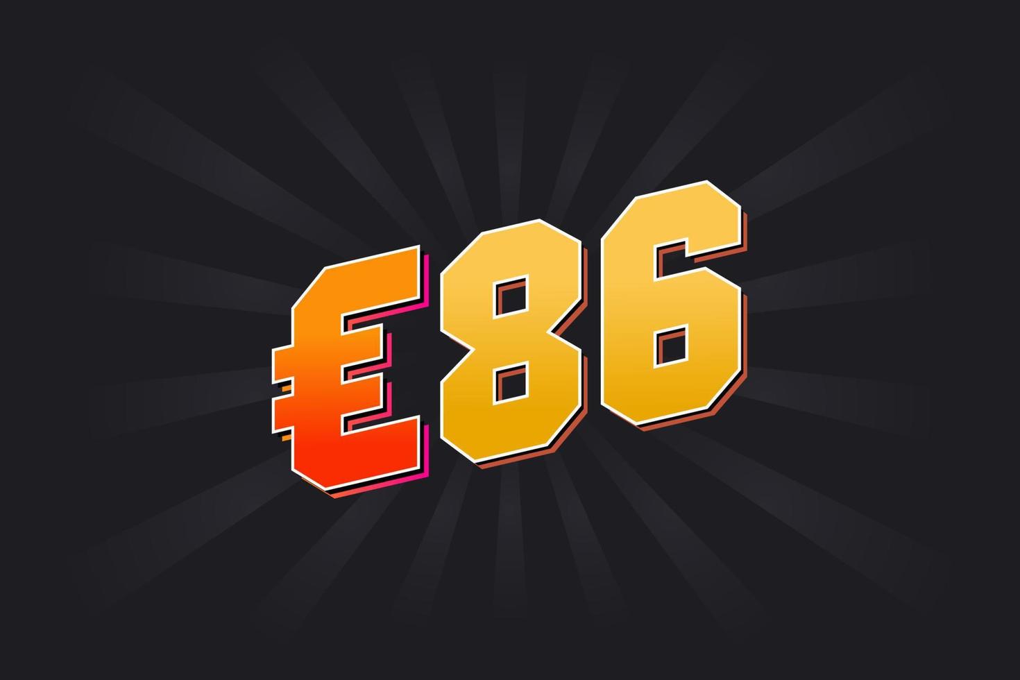 86 Euro Currency Vector Text Symbol 86 Euro European Union Money Stock 86-euro-currency-vector-text-symbol-86-euro-european-union-money-stock