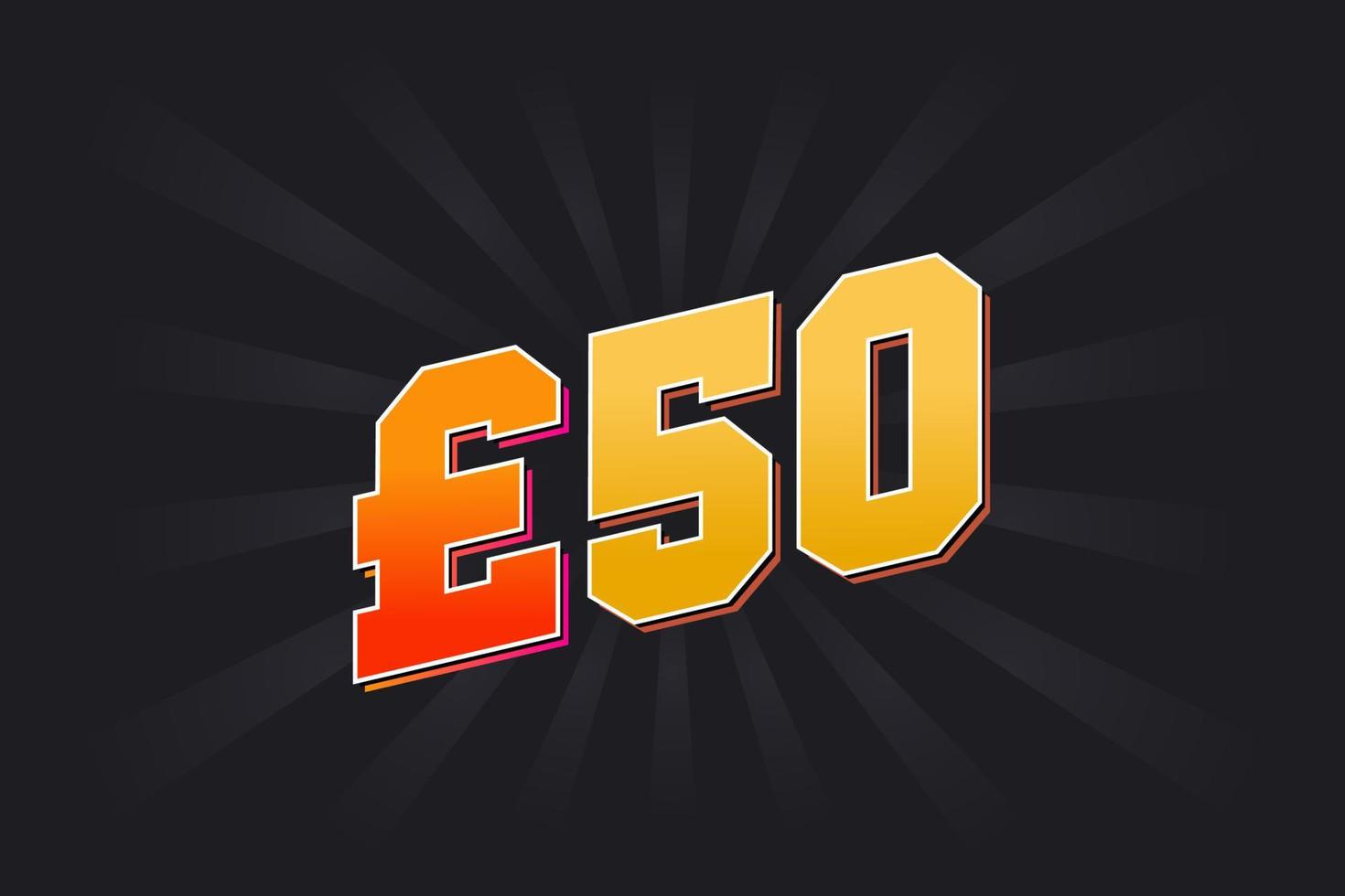 50 Pound Currency Vector Text Symbol 50 British Pound Money Stock 