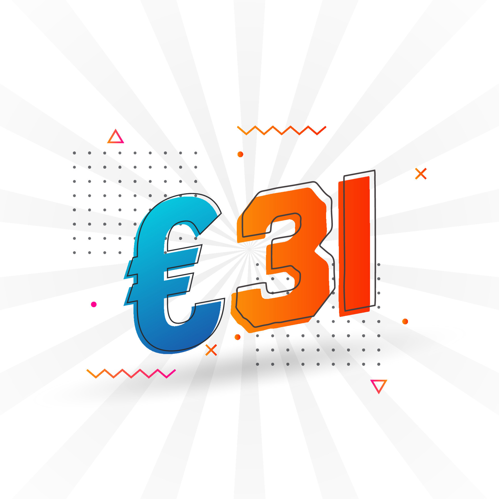 31 Euro Currency Vector Text Symbol 31 Euro European Union Money Stock 31 Euro Currency Vector Text Symbol 31 Euro European Union Money Stock