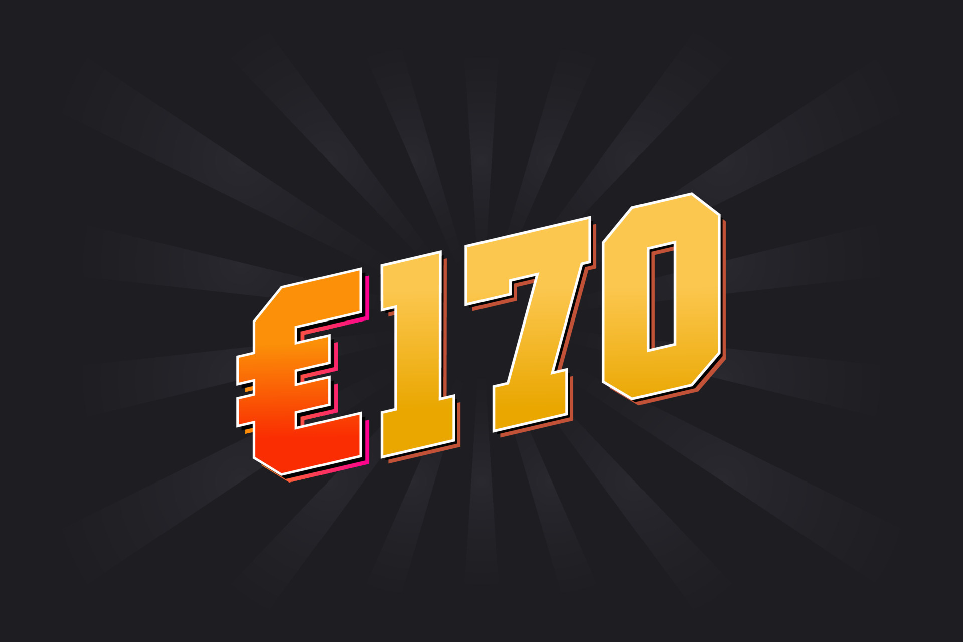 170 Euro Currency Vector Text Symbol 170 Euro European Union Money 