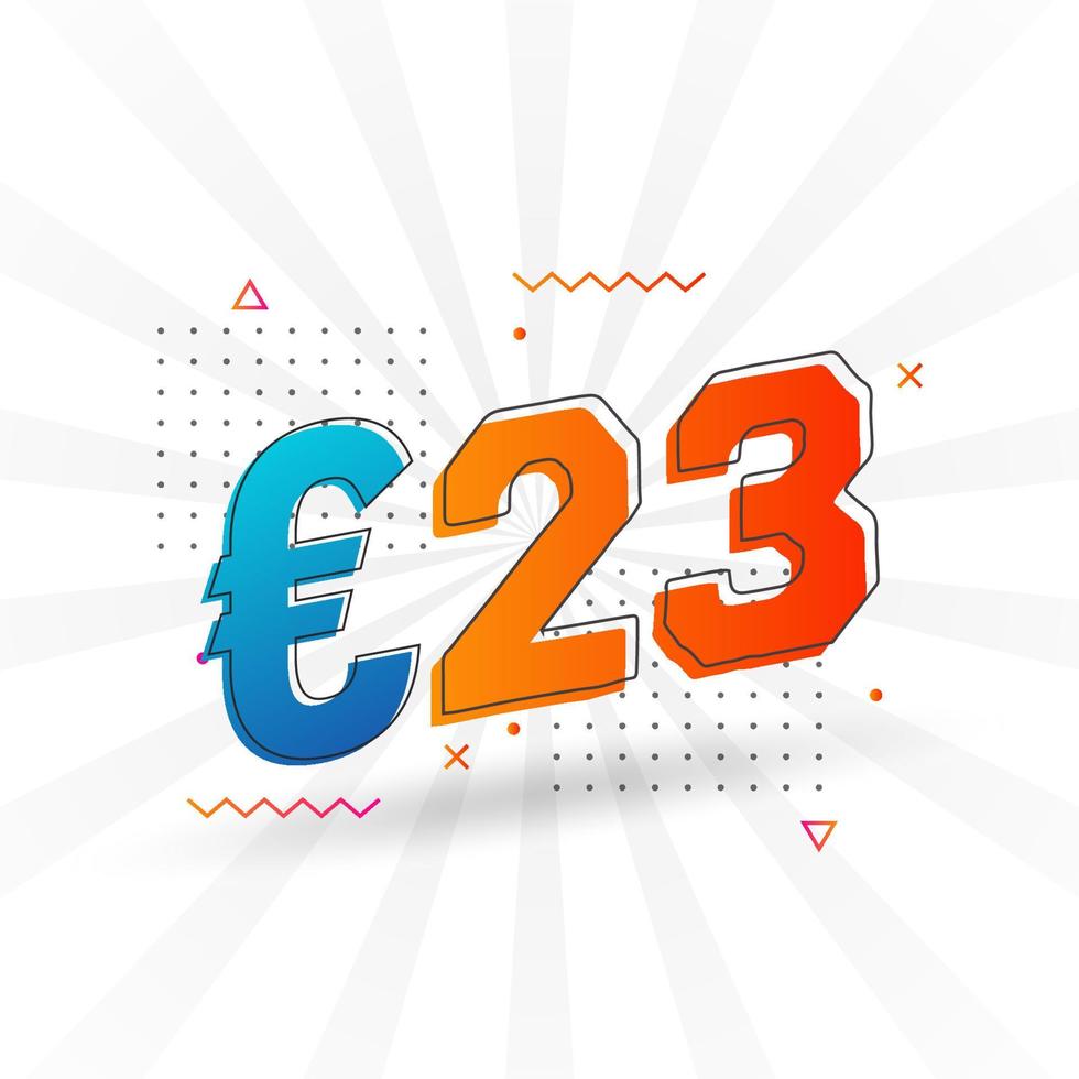 23 Euro Currency Vector Text Symbol 23 Euro European Union Money Stock 