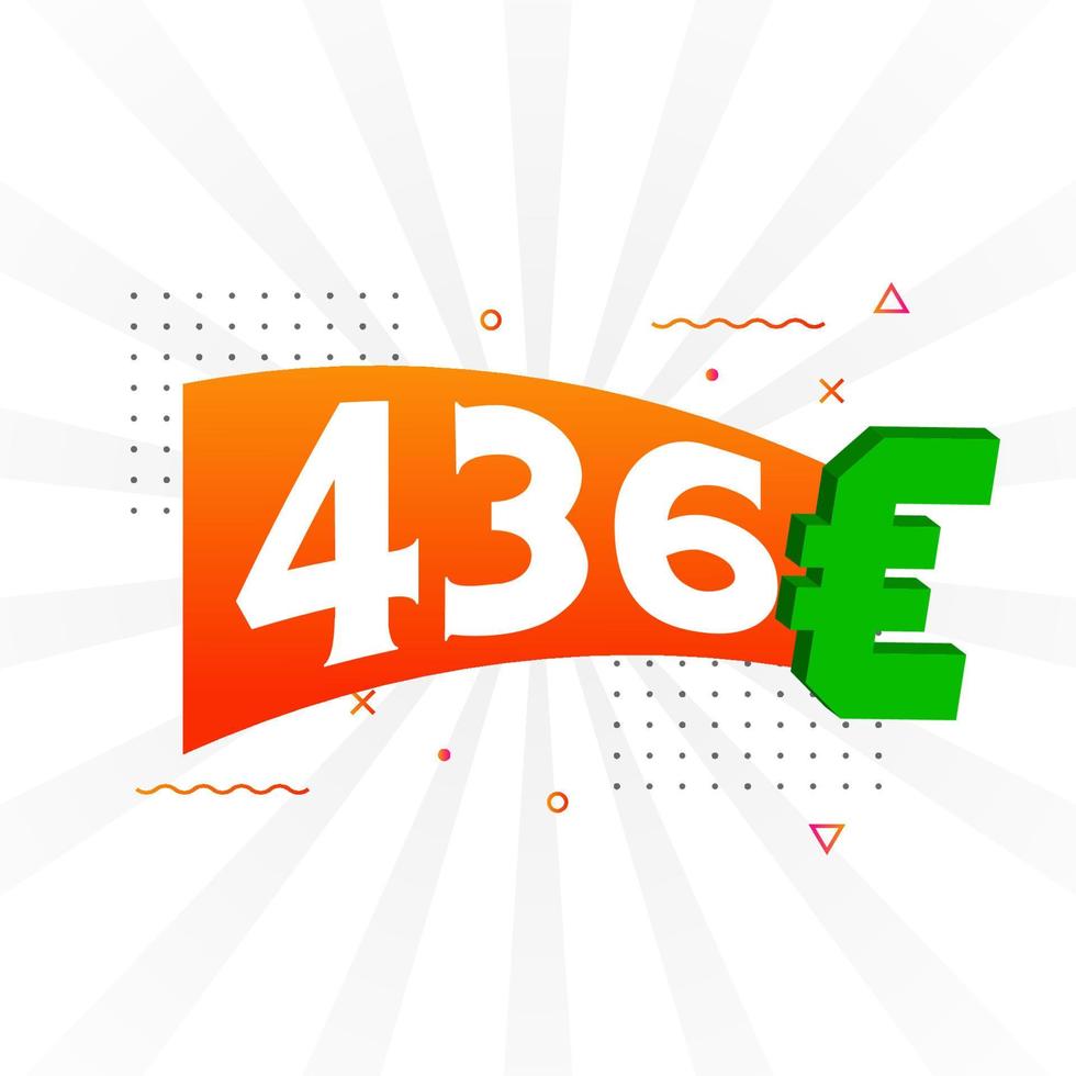 436 Euro Currency vector text symbol. 436 Euro European Union Money stock vector