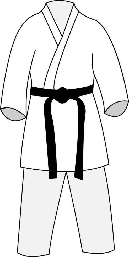 Kimono drawing, illustration, vector on white background.