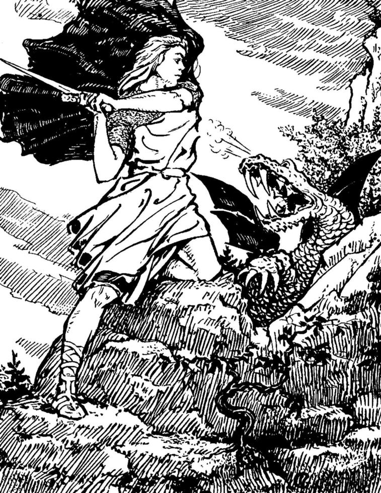 Siegfried, vintage illustration vector