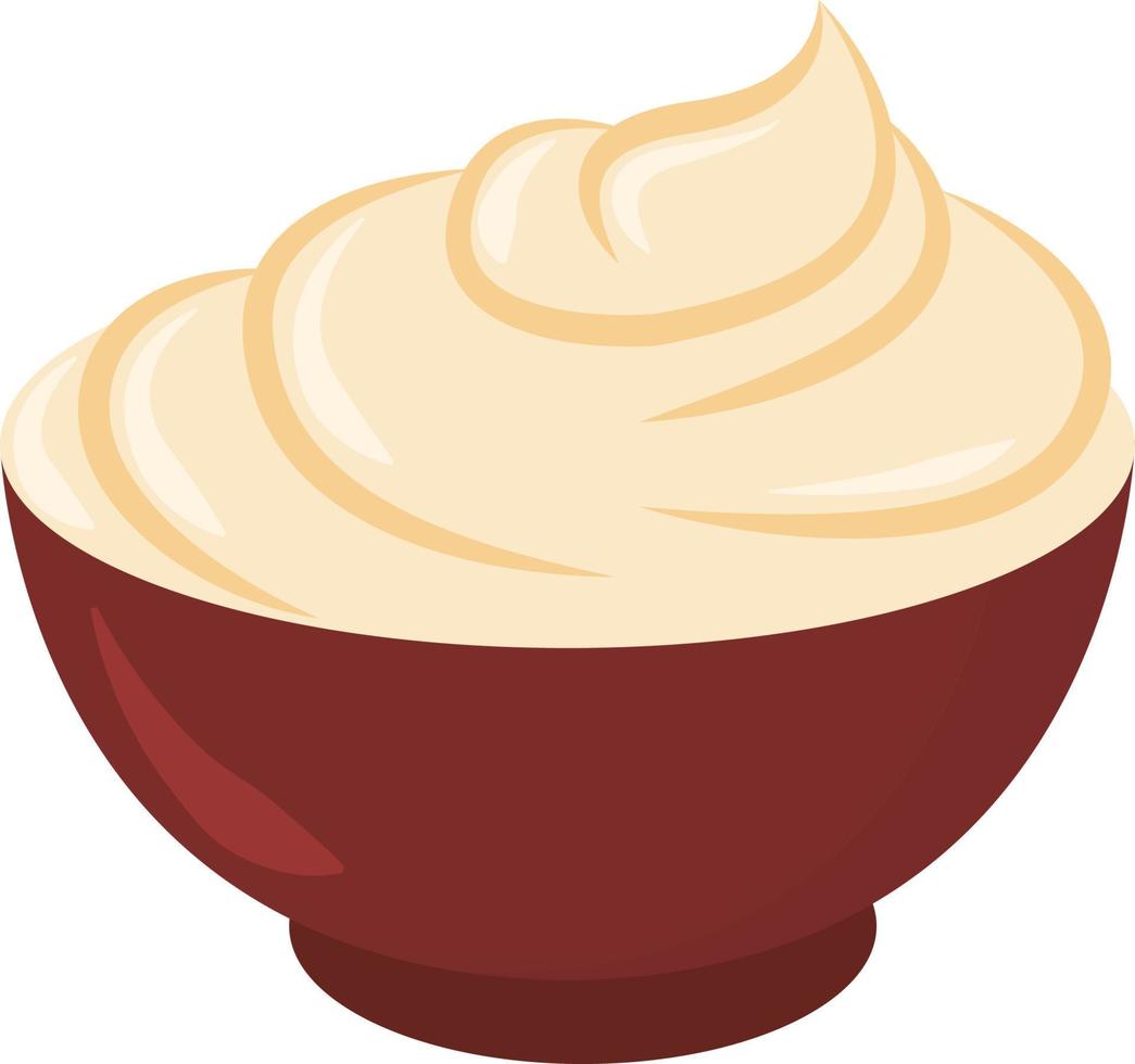 Sour cream, illustration, vector on white background.