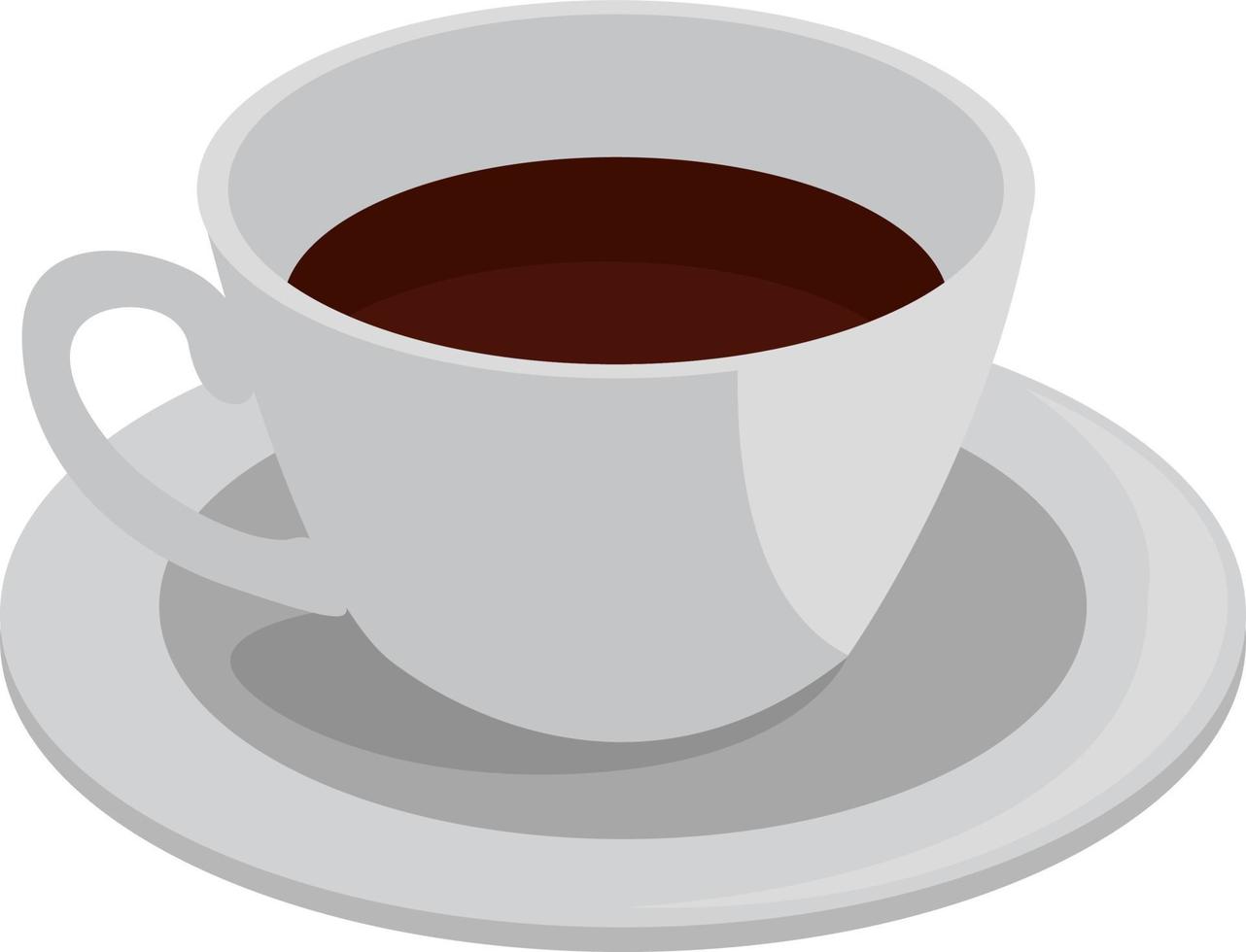 Cup of black coffee, illustration, vector on white background