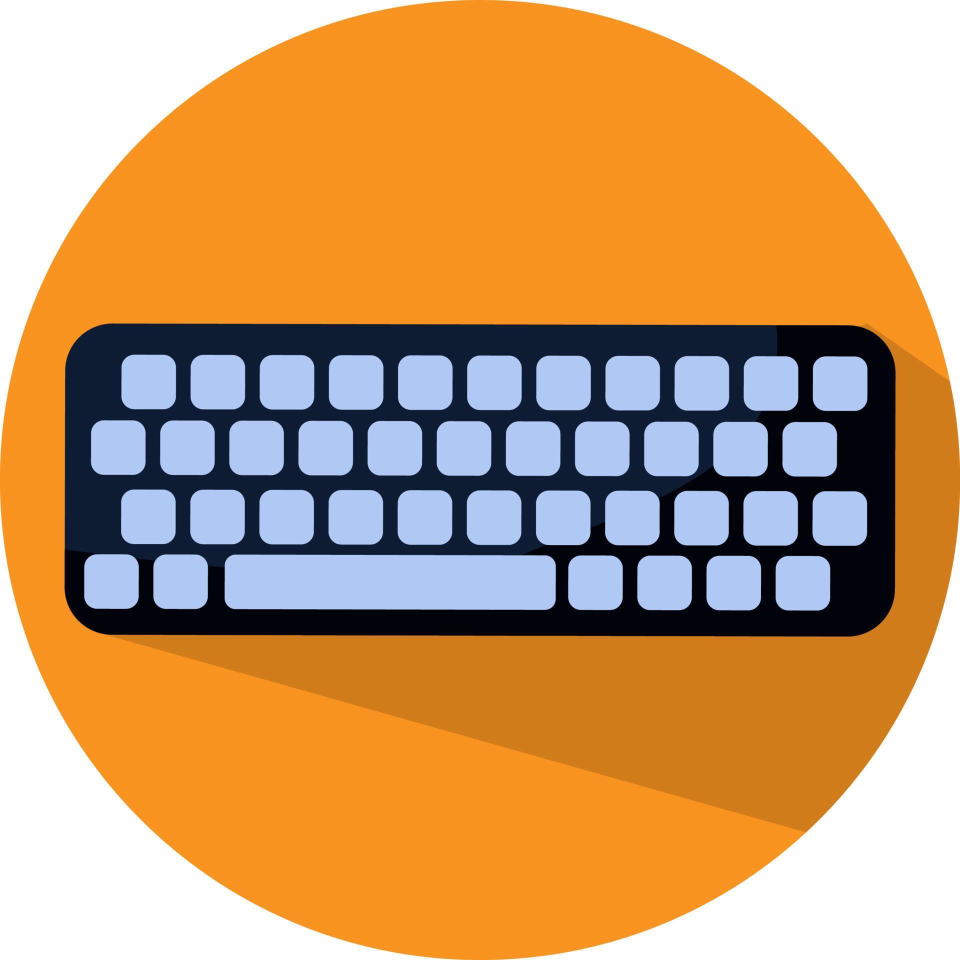 Computer keyboard, illustration, vector, on a white background