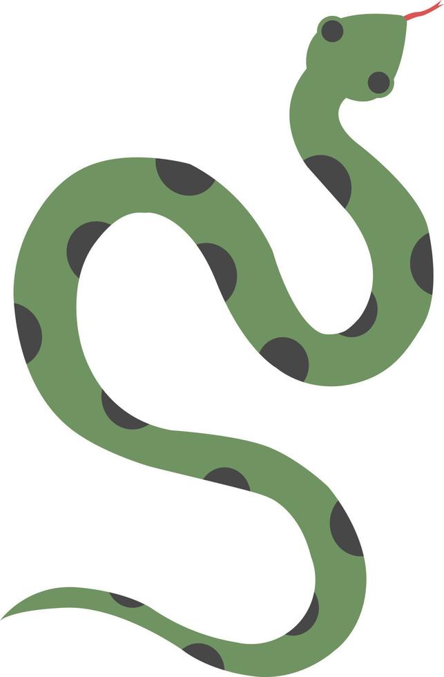 Green snake, illustration, vector on white background.
