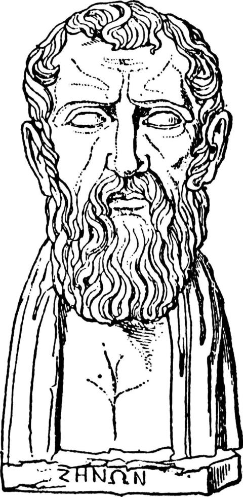 Zeno of Cyprus, vintage illustration vector