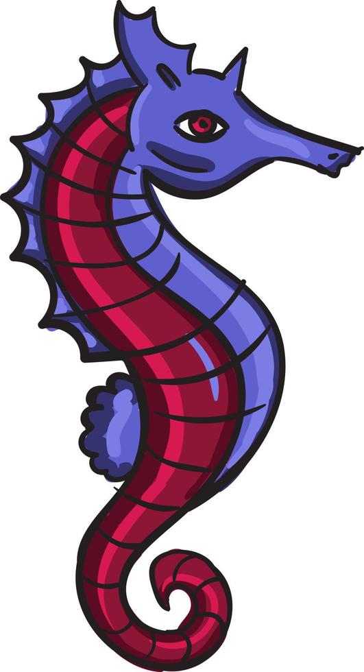 Seahorse, illustration, vector on white background.