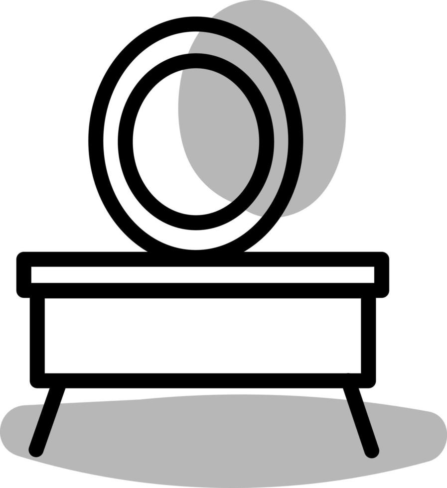 Makeup table with mirror, illustration, on a white background. 13907810