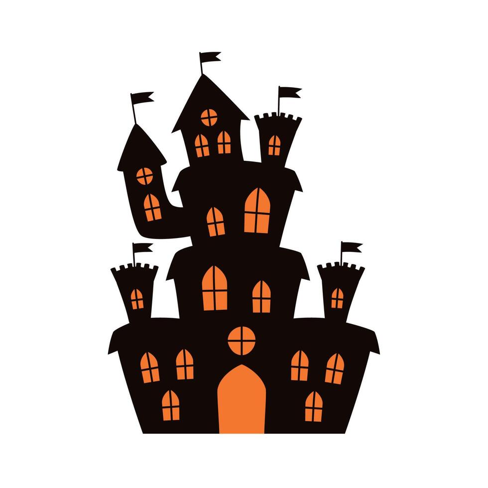 halloween dark castle vector