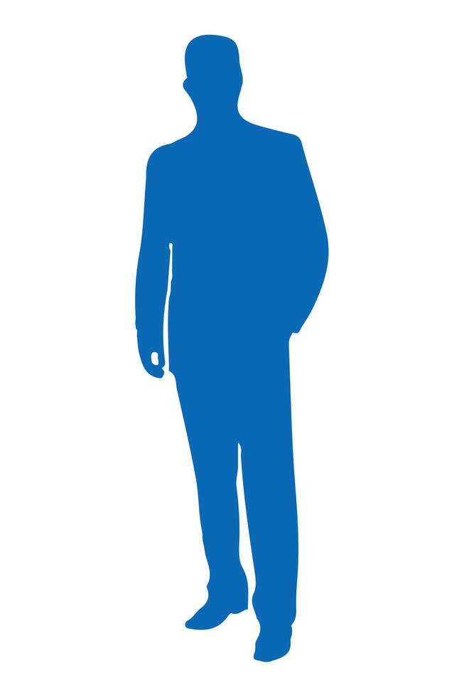 silueta azul de hombre de negocios vector