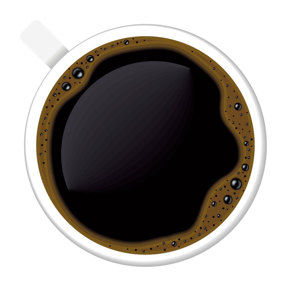 taza de cafe vista superior vector
