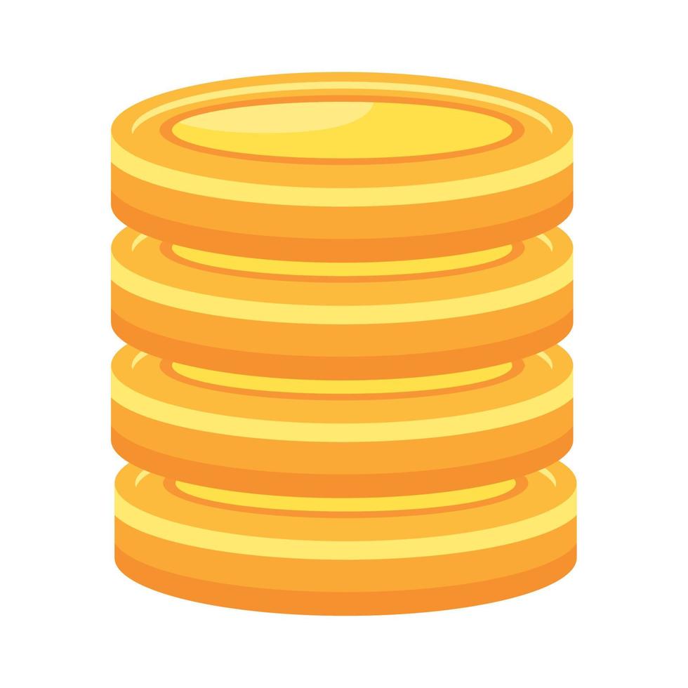 pile coins money dollars vector