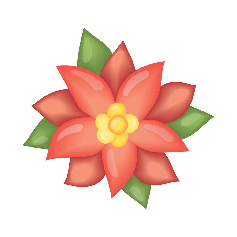 red flower garden decoration vector