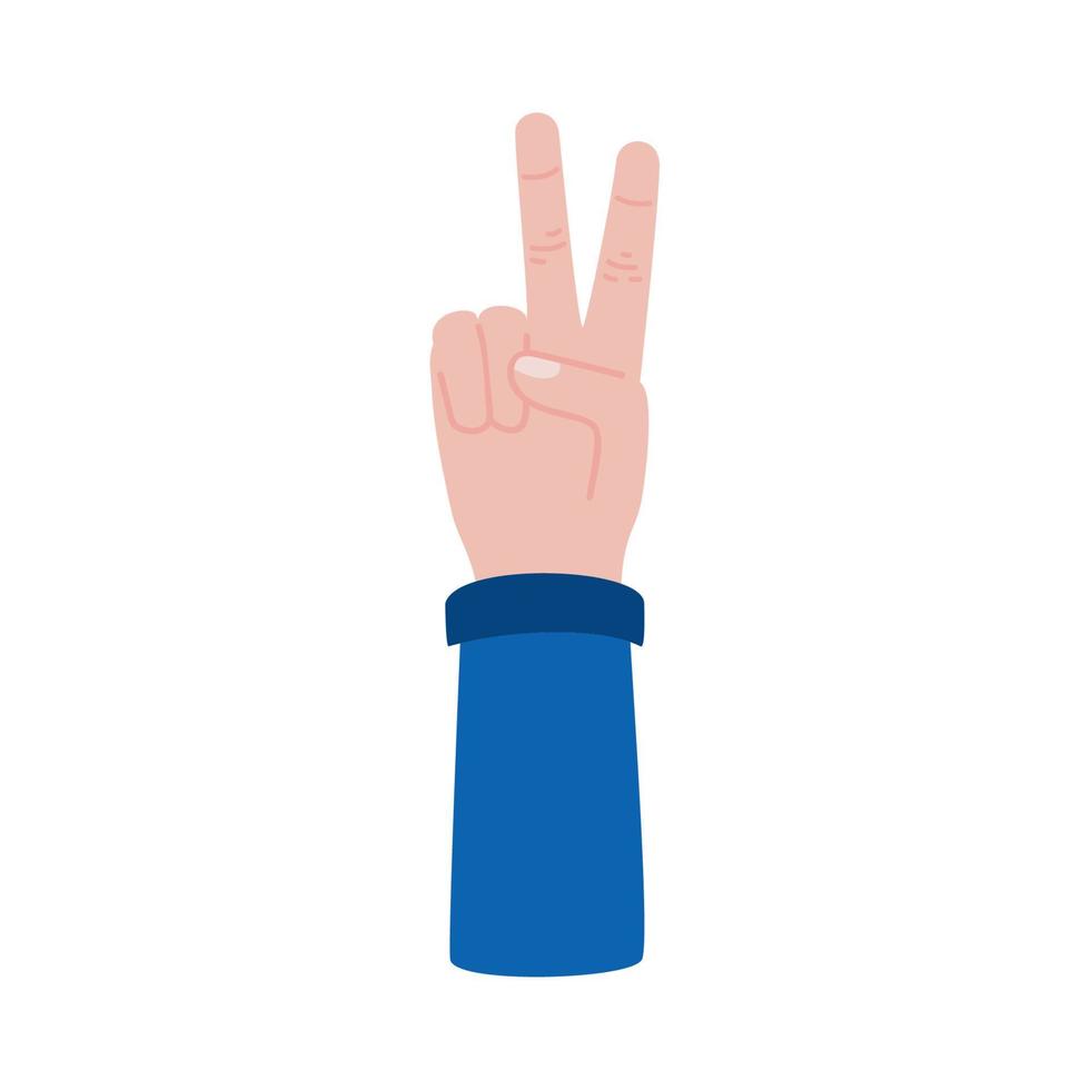 hand with victory signal vector