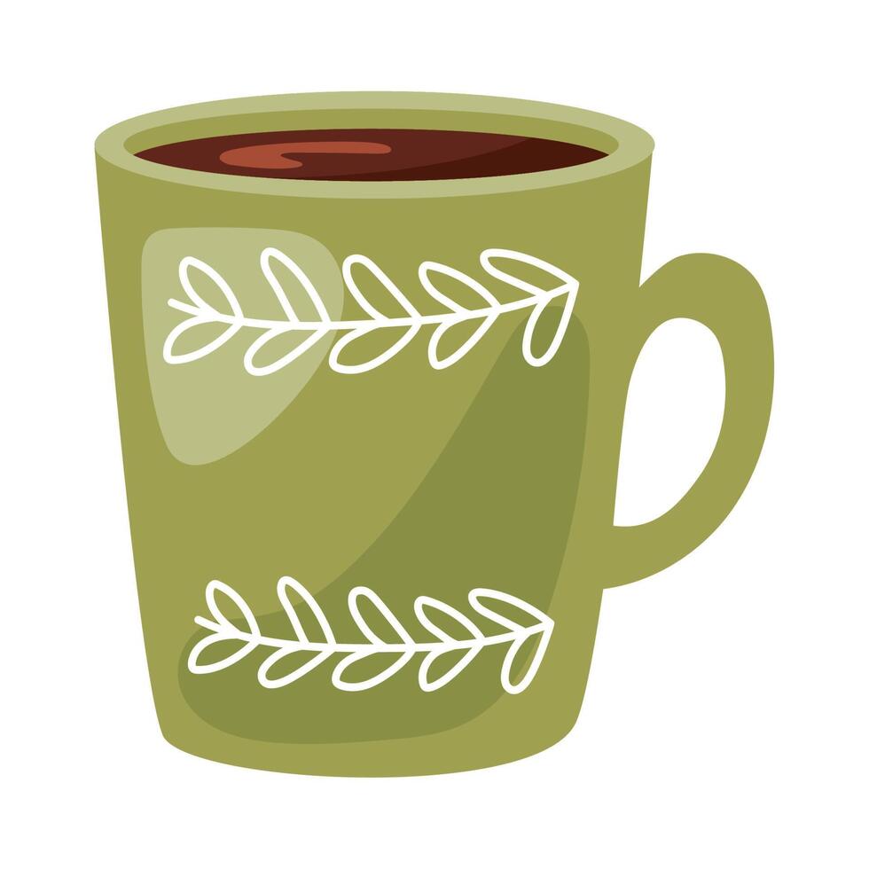 cocoa green mug vector