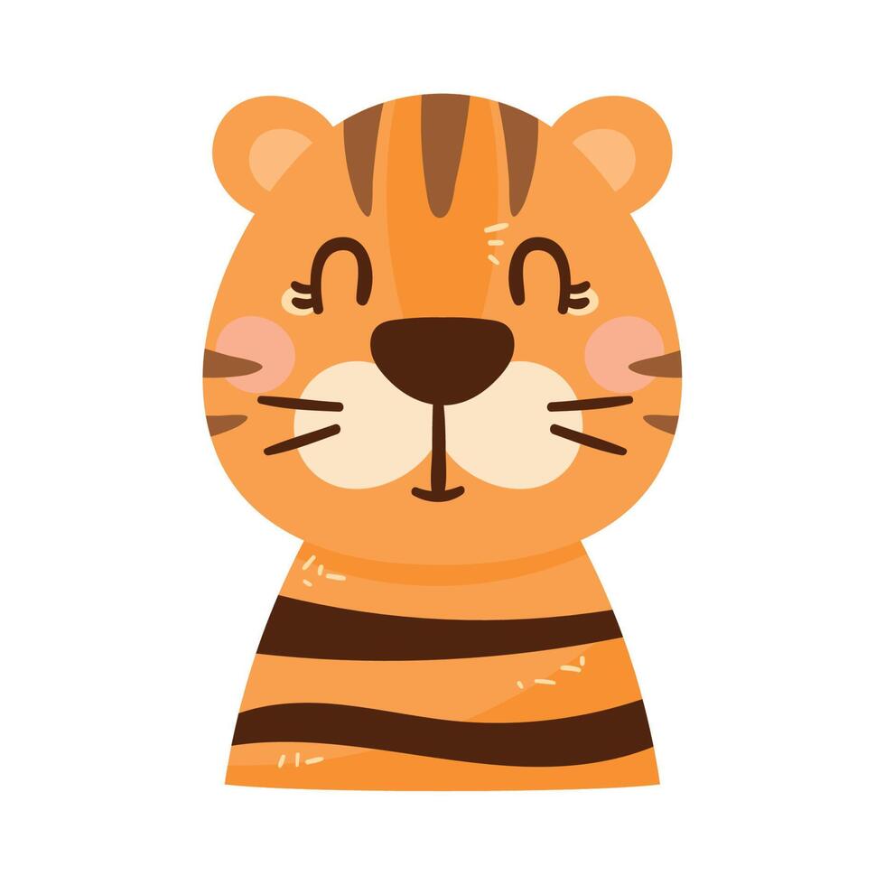 cute tiger animal character vector