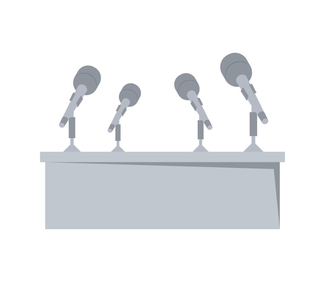 speech podium with microphones vector