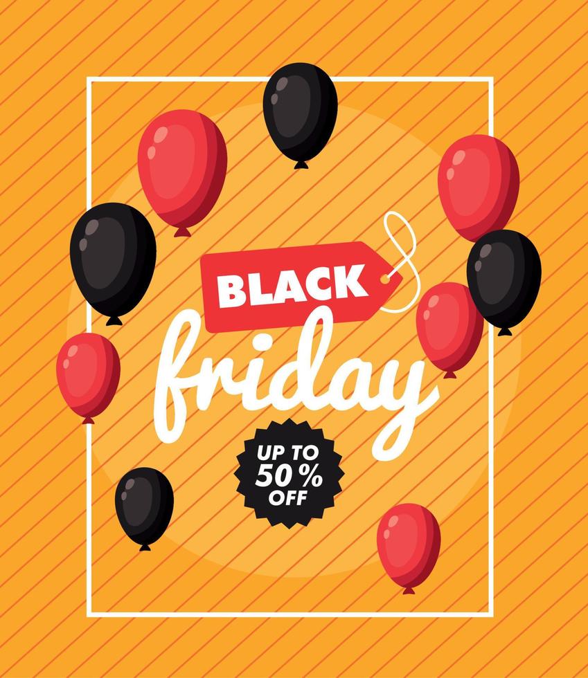 black friday lettering tag vector