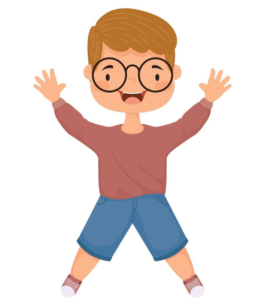 little boy wearing eyeglasses vector