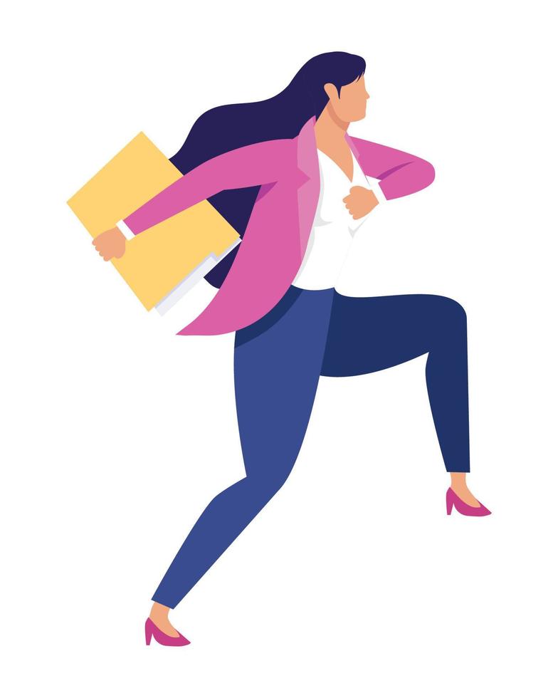 elegante mujer de negocios con carpeta vector