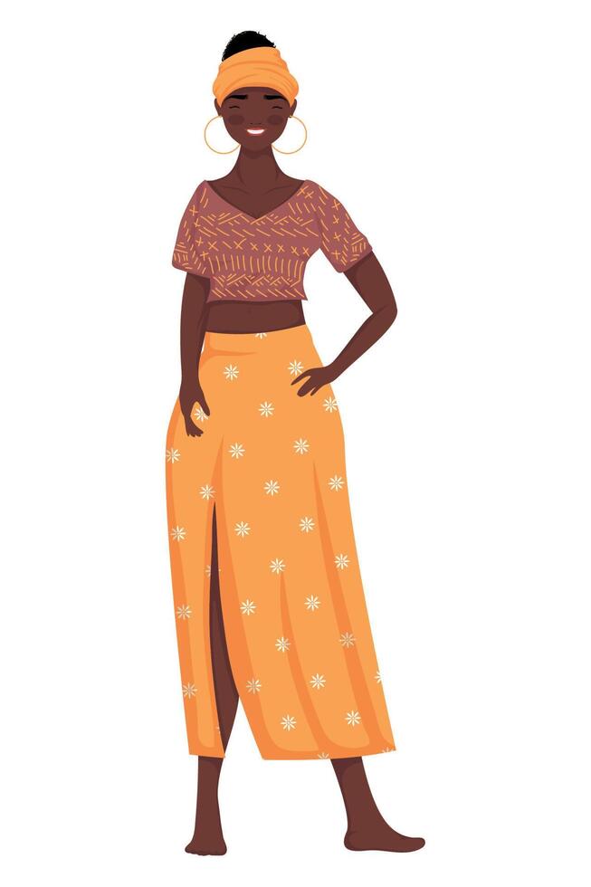 young afro woman vector