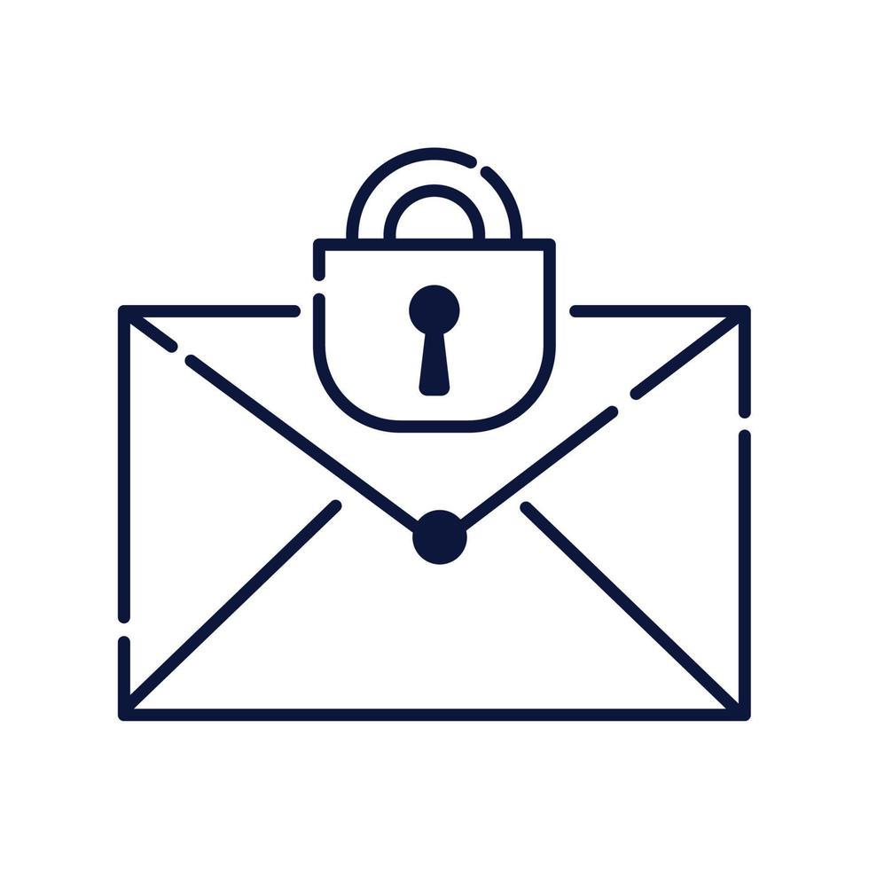 envelope mail with padlock vector