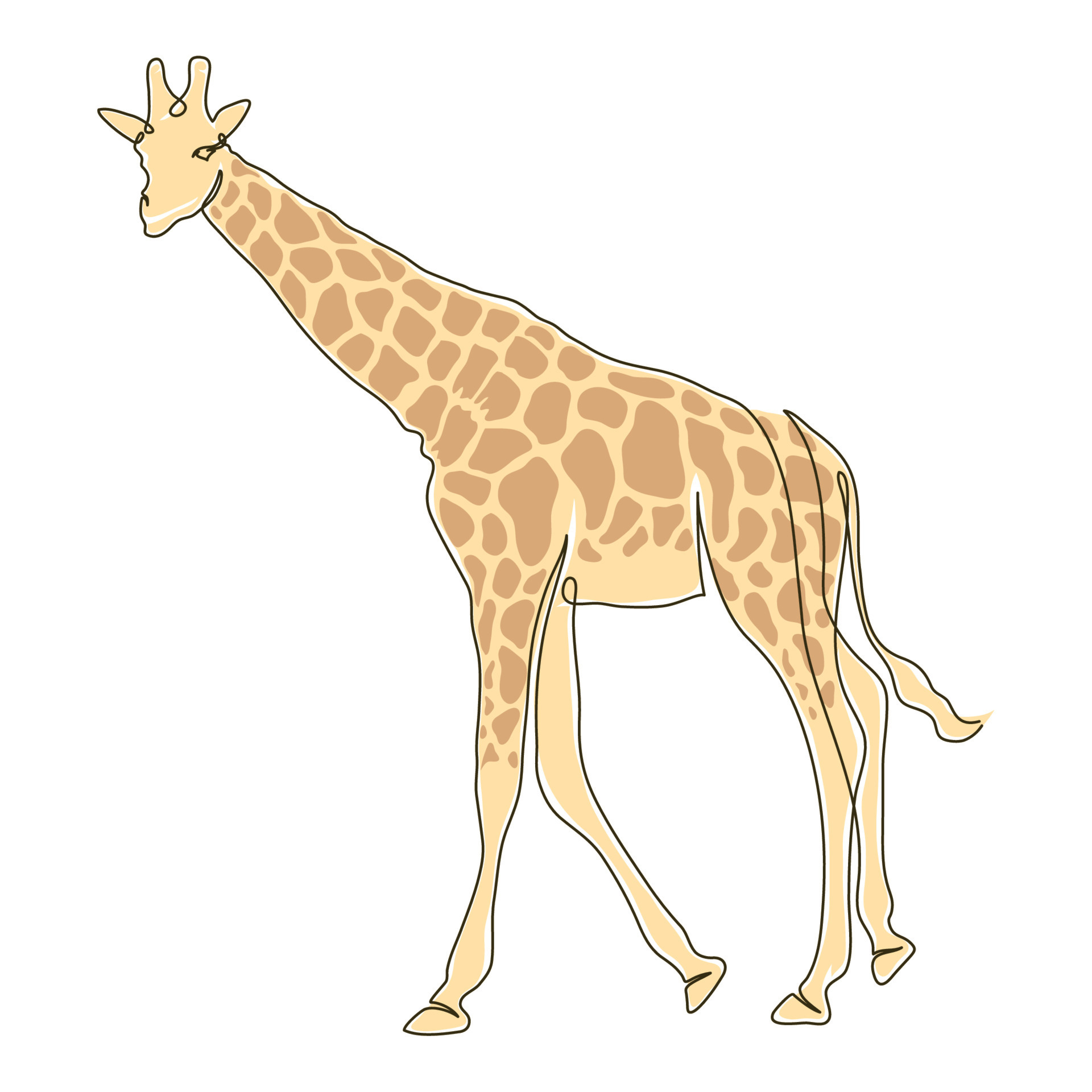 wild giraffe color drawn 13908091 Vector Art at Vecteezy