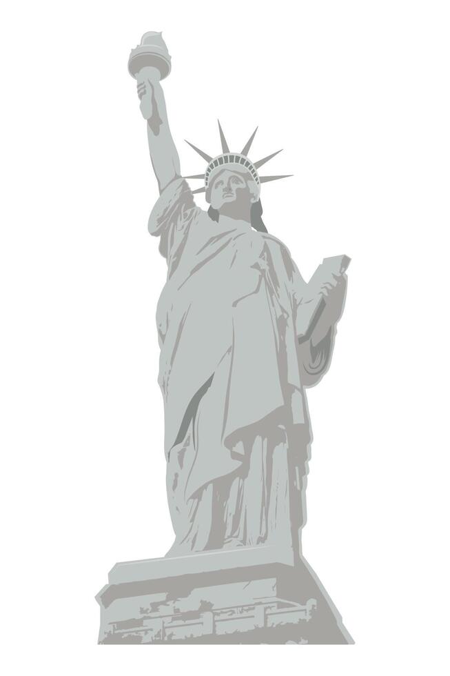 monumento famoso de la estatua de la libertad vector