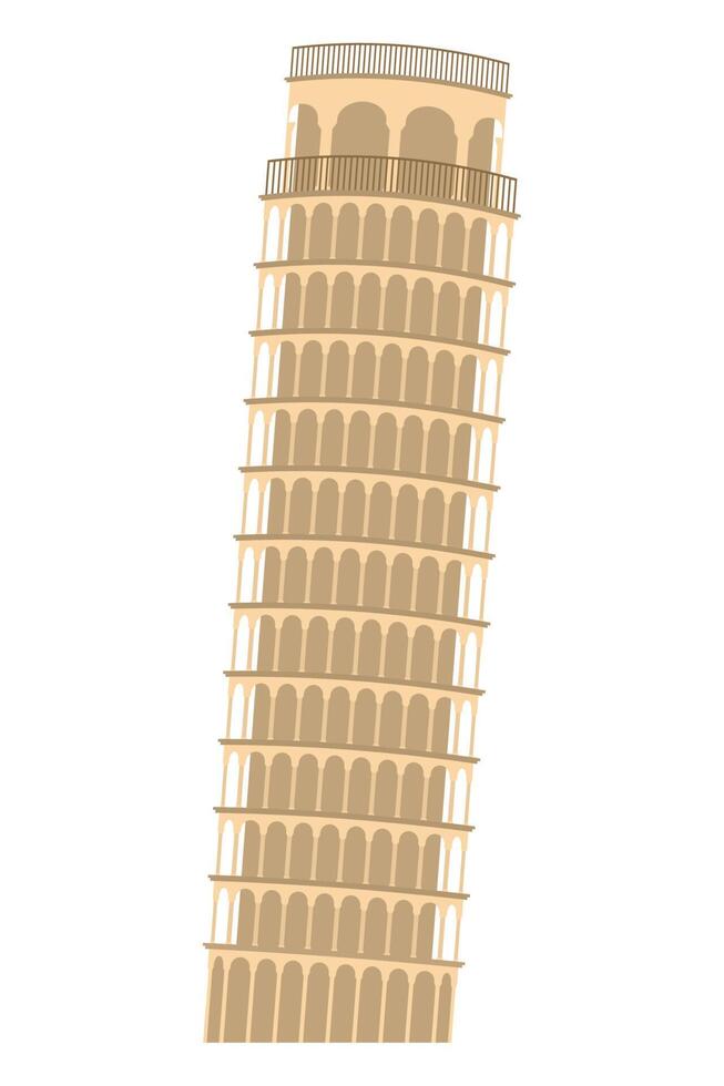 punto de referencia famoso de la torre de pissa vector