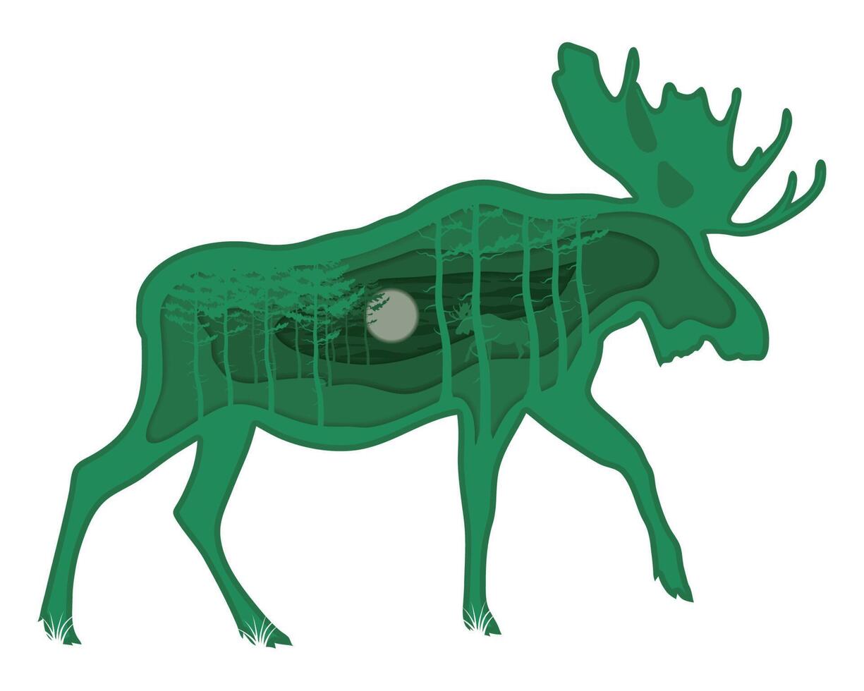 moose paper art vector