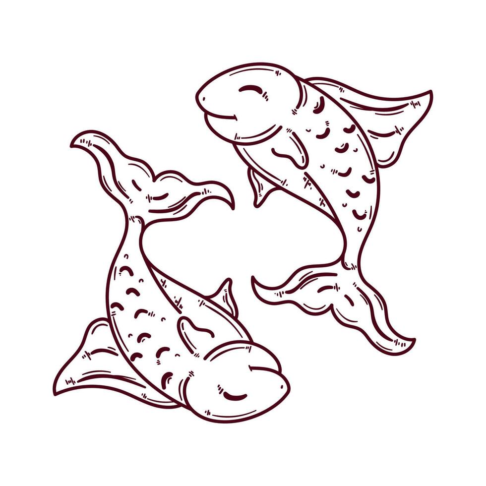 pisces zodiac sign vector