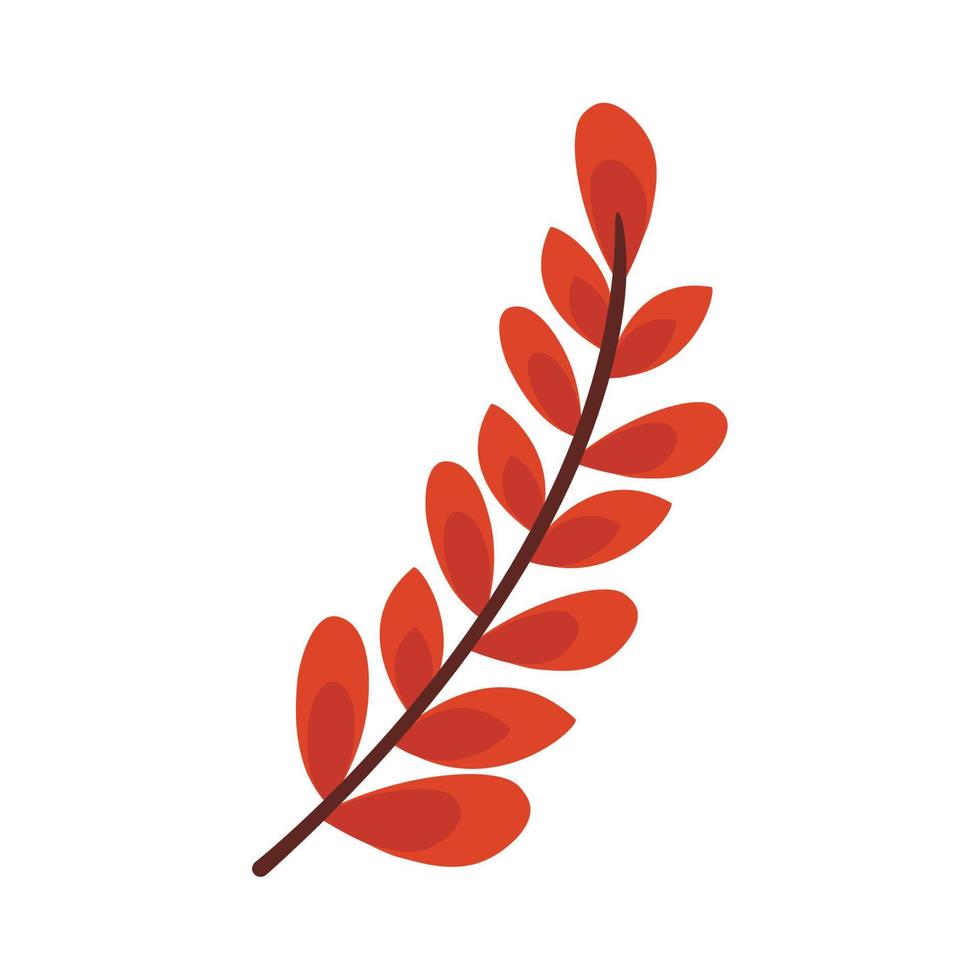 red branch with leafs vector