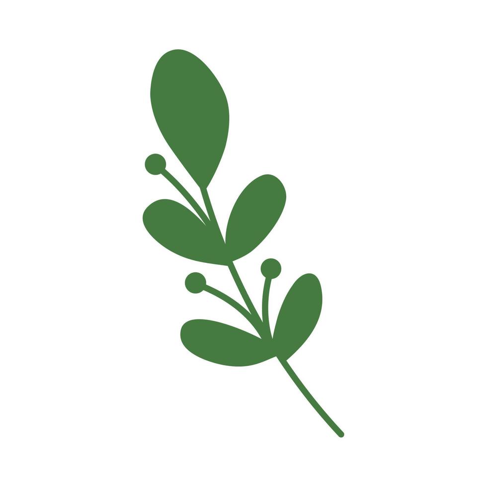 branch with green leafs vector