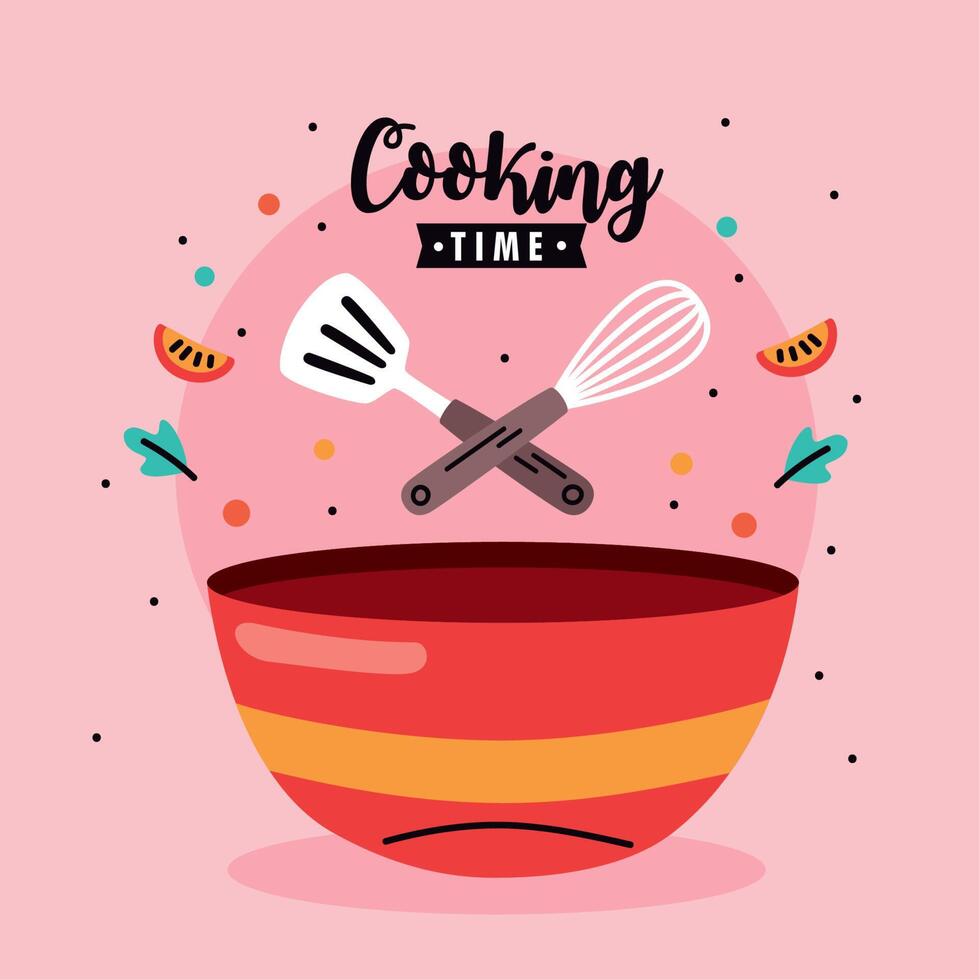 cooking time lettering vector