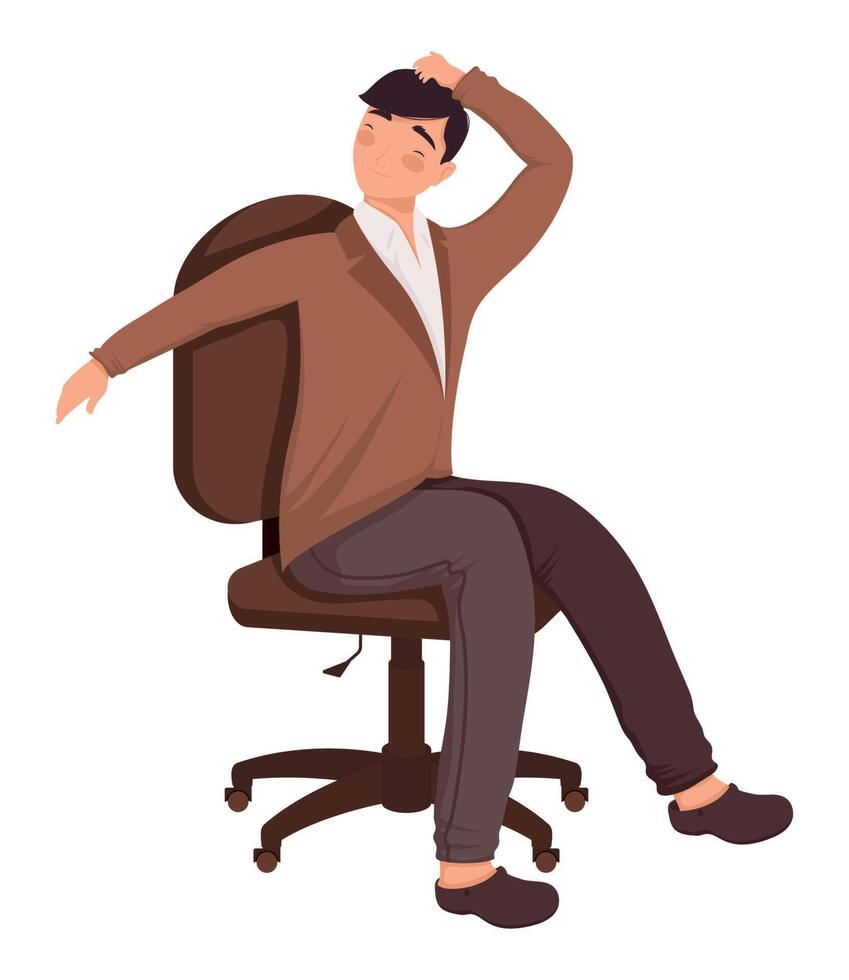 male worker in chair vector