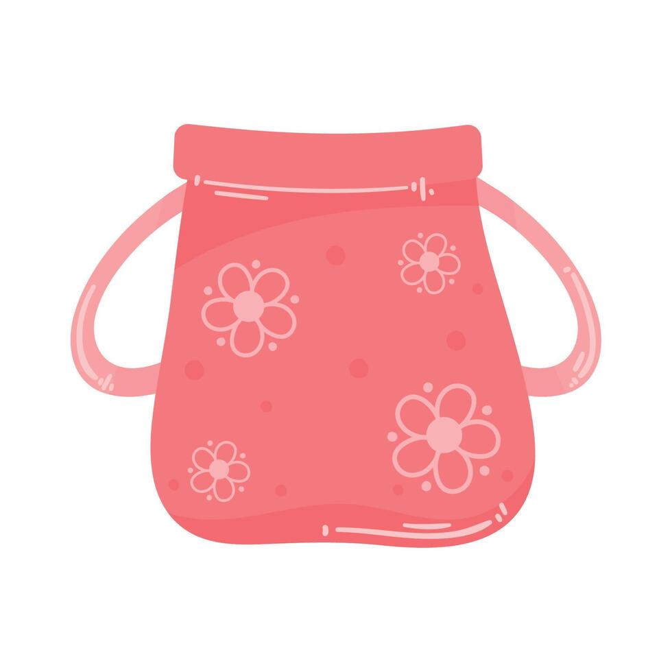 bolso rosa con flores vector