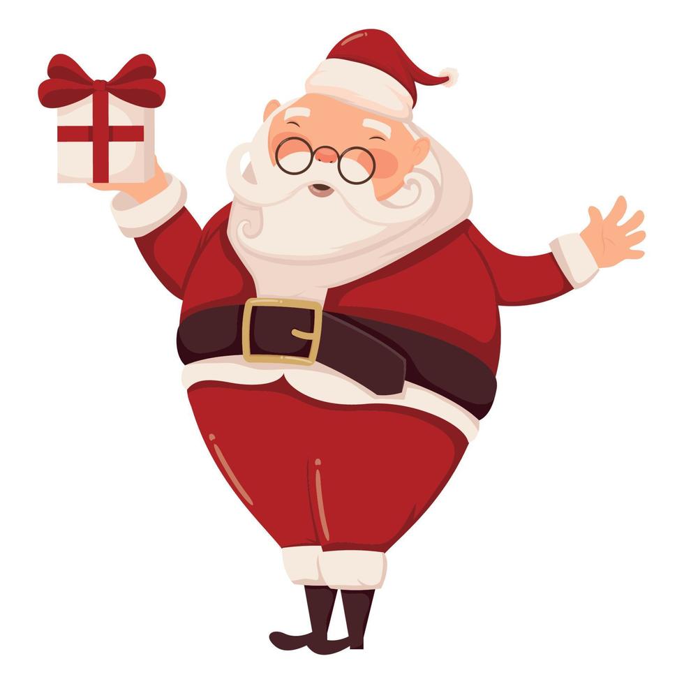 santa claus with gift vector